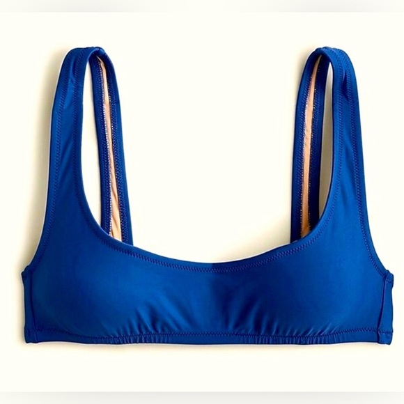 NWT J. Crew Heritage Scoop Neck Bikini Top Blue Unpadded Various Sizes BX611 - Picture 1 of 3